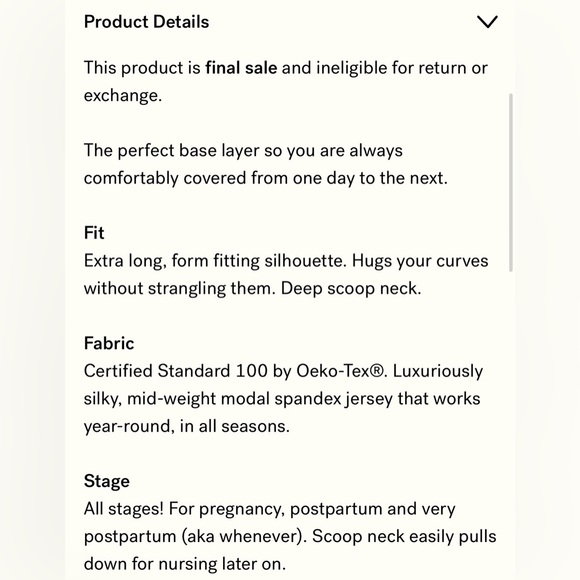 STORQ ‘Daily’ Tank in White, Size Small (Pre-pregnancy 4-6) - Picture 5 of 6